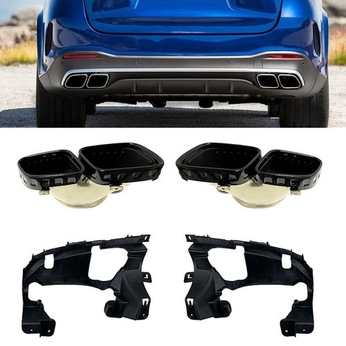 Exhaust Muffler Tips for Mercedes-Benz GLE W167, GLE Coupe C167 & GLS X167 2019+ – Polished 304 Stainless Steel