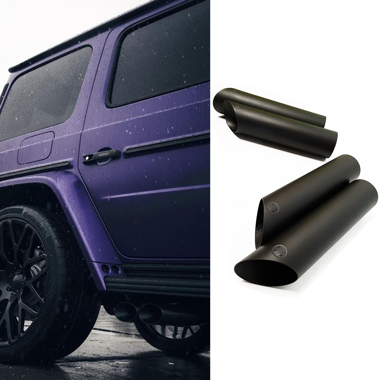 G63 G-Wagon Matte Black Exhaust Pipe Tips for Mercedes-Benz W463 / W463A (Pair)