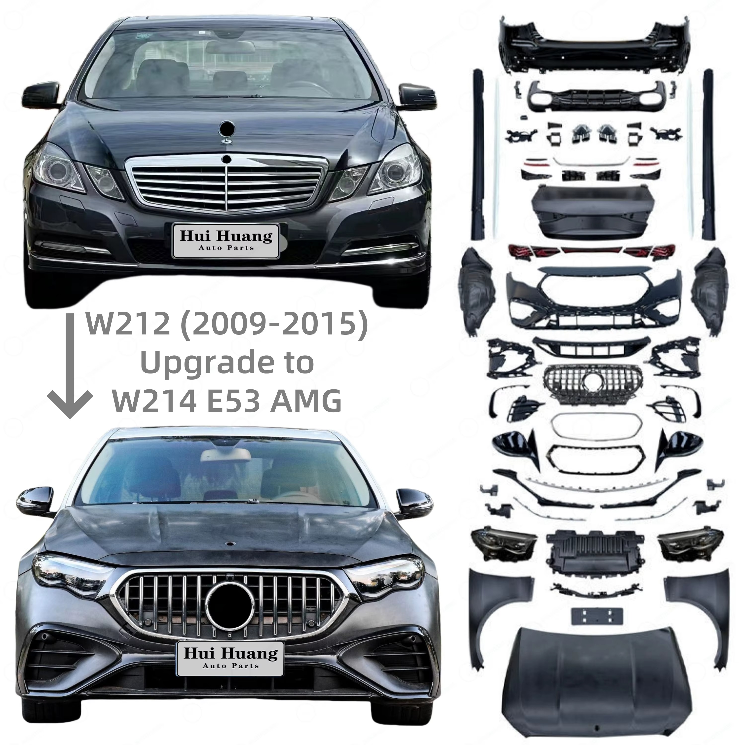 Mercedes-Benz E-Class W212 2009–2015 to W214 E53 AMG 2025-Style Full Conversion Body Kit